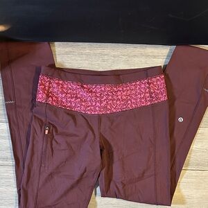 lululemon athletica Burgundy and Pink Leggings